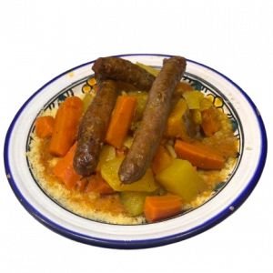 Couscous traditionnel aux légumes de saison et merguez